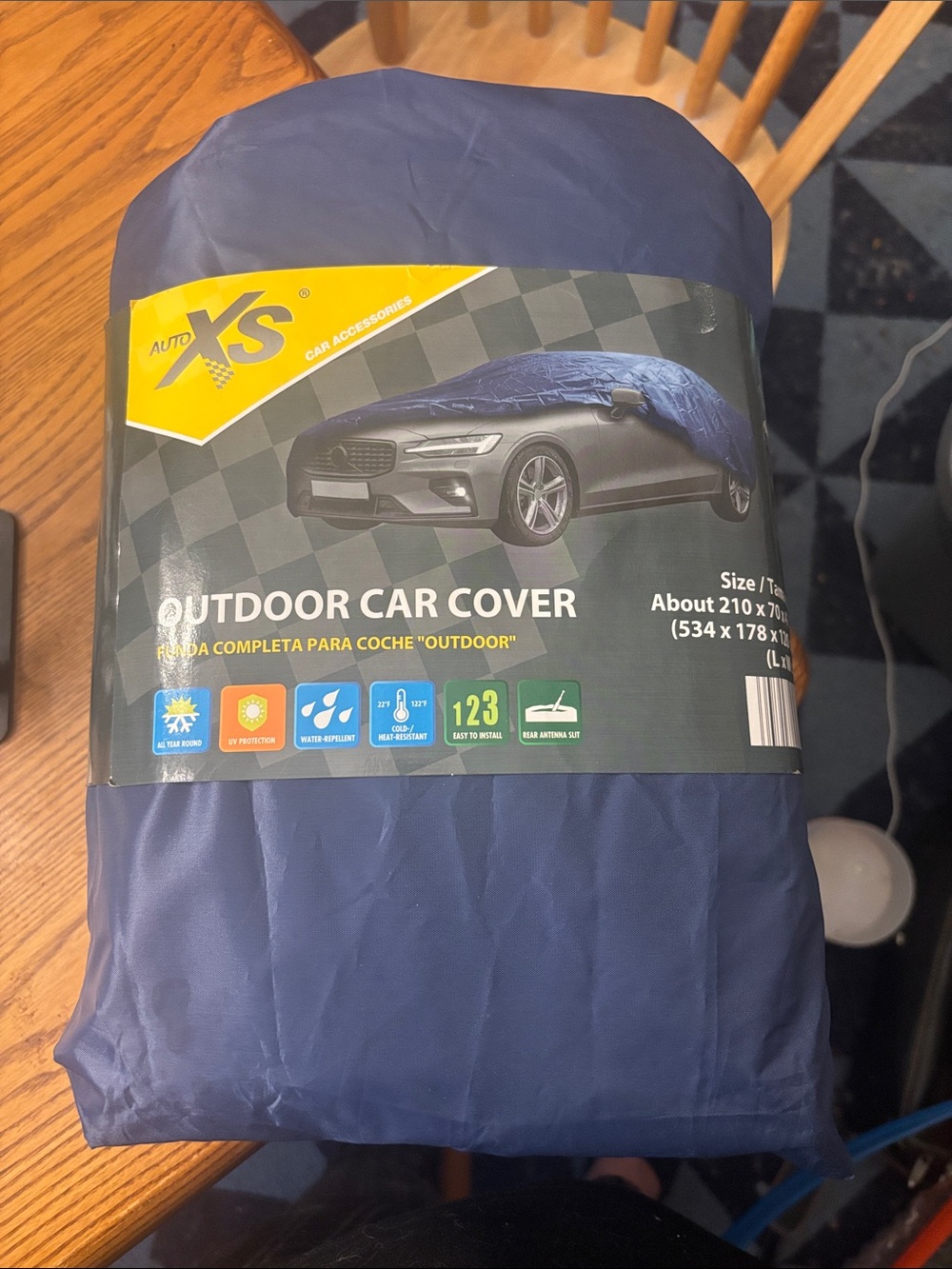 Navy Blue Outdoor Car Cover - Weather-Resistant Protection